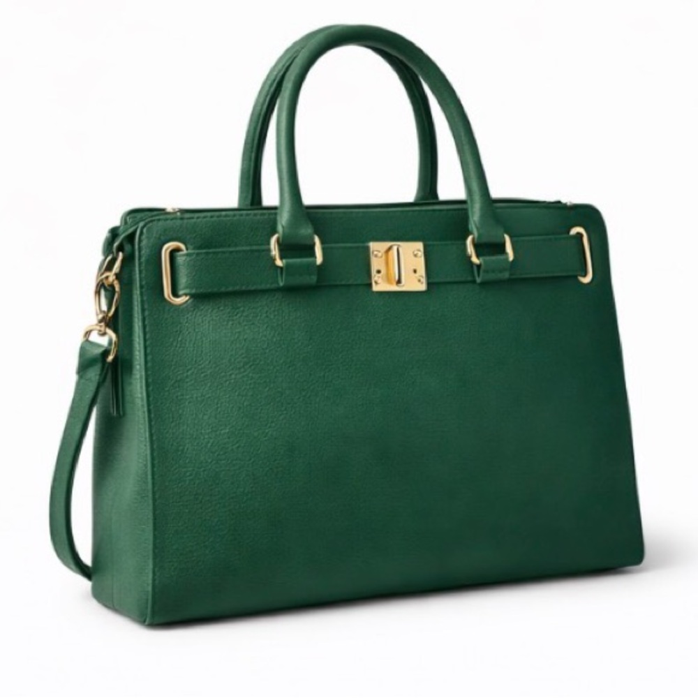 Elegant Green Leather Handbag